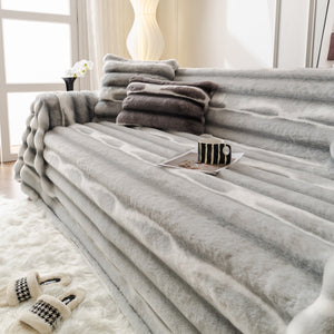 Ultra Soft Faux Fur Couch Cover – Large, Fluffy, and Elegant Sofa Throw Blanket