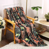Summertime Whimsy Plush Fleece Throw Blanket (50" x 60") - Palm Paradise Giant Leaf Blanket