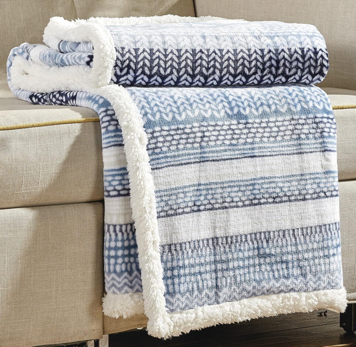 FAITH, HOPE, LOVE HOME DÉCOR Amor Eterno Heart Throw Blanket – Ultra Plush 50" x 60" Sherpa Fleece, Alaska Taupe, Soft Cozy Decorative Heart Throw for Bed & Sofa