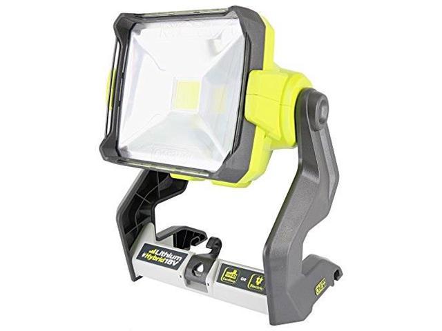 Open Box - Ryobi P721 One+ 1,800 Lumen 18V Hybrid AC and Lithium Ion Powered Flat Standing LED Work Light with Onboard Mounting Options (Battery and Extension Cord Not Included, Light Only)