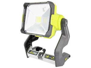 Open Box - Ryobi P721 One+ 1,800 Lumen 18V Hybrid AC and Lithium Ion Powered Flat Standing LED Work Light with Onboard Mounting Options (Battery and Extension Cord Not Included, Light Only)