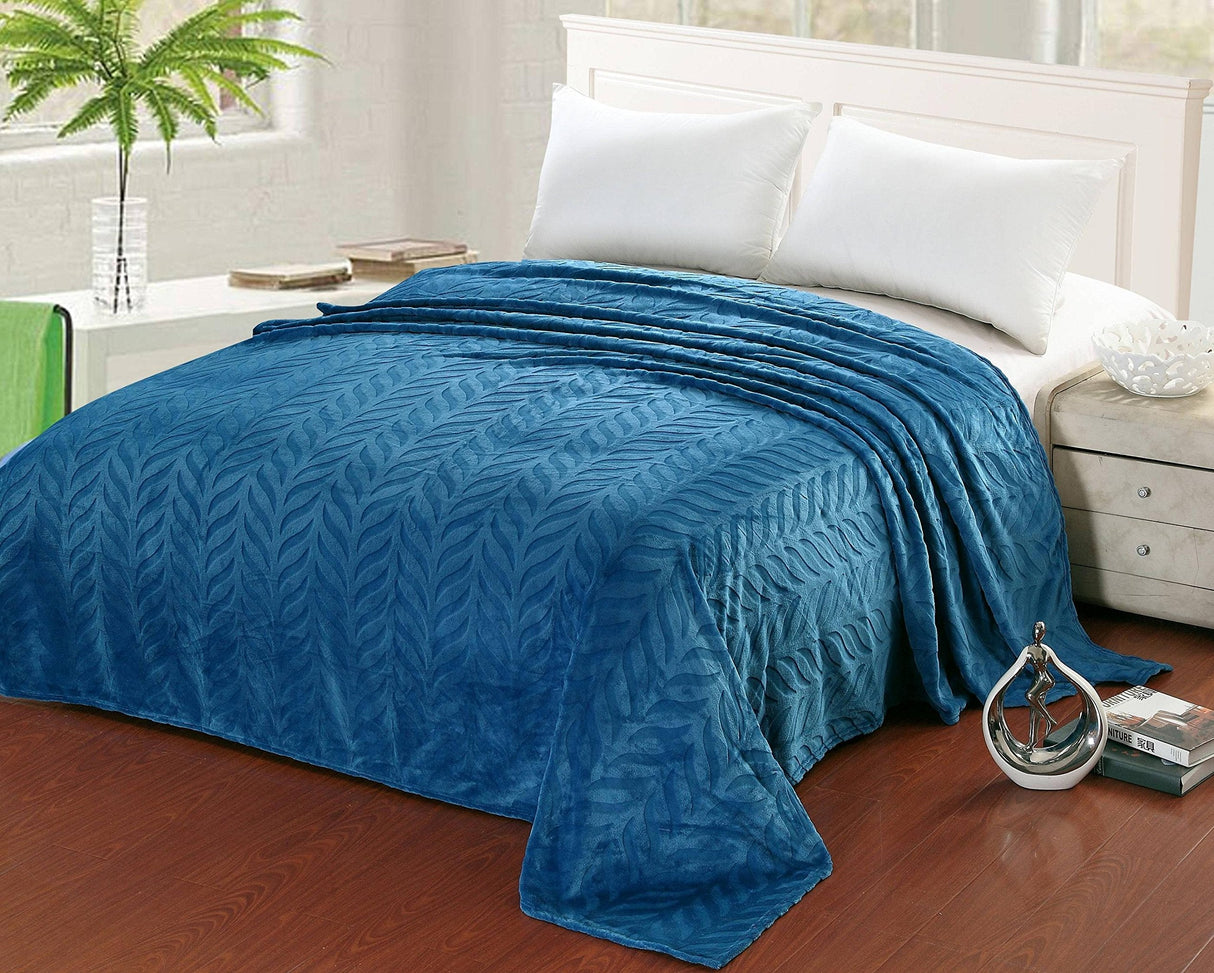 Faith, Hope, Love Home Decor Velvet Touch Microplush Leaf Etched Jacquard Blanket