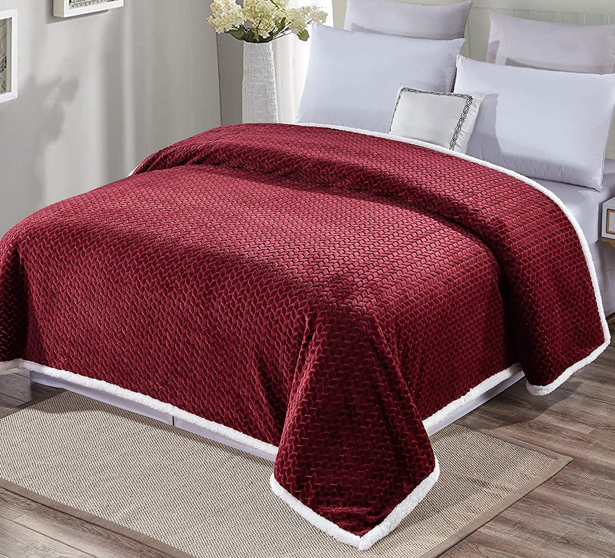 Home essentials braided sherpa blanket