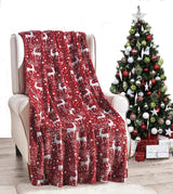 Noblehouse velvet touch holiday throw fleece blanket (50" x 60")