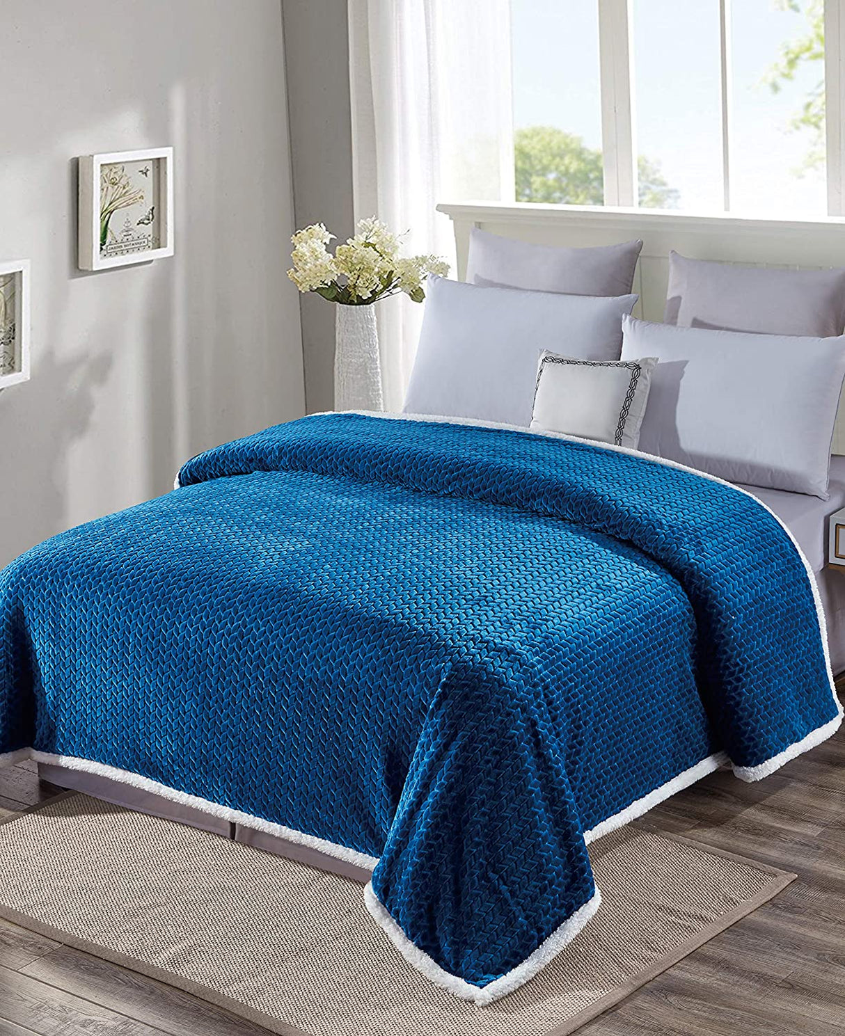 Home essentials braided sherpa blanket