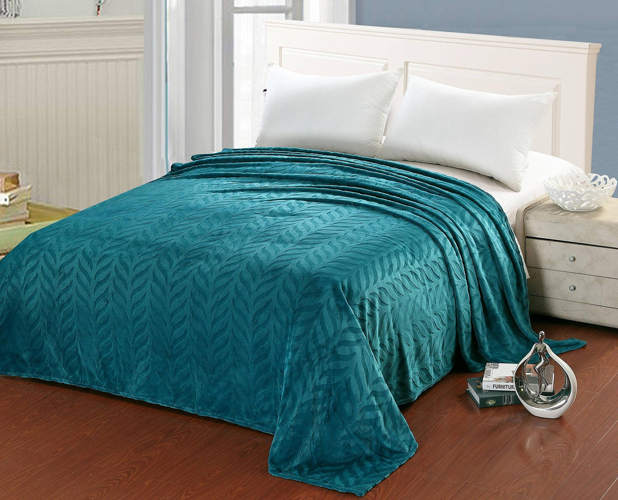 Faith, Hope, Love Home Decor Velvet Touch Microplush Leaf Etched Jacquard Blanket