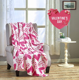 Decor&More Amor Eterno Be Mine Love Collection Valentine's Day Heart Ultra Plush Throw Blanket (50" x 60") -