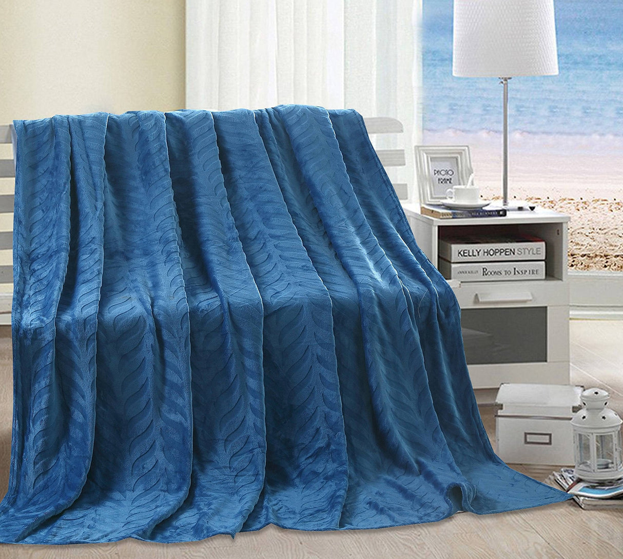 Faith, Hope, Love Home Decor Velvet Touch Microplush Leaf Etched Jacquard Blanket