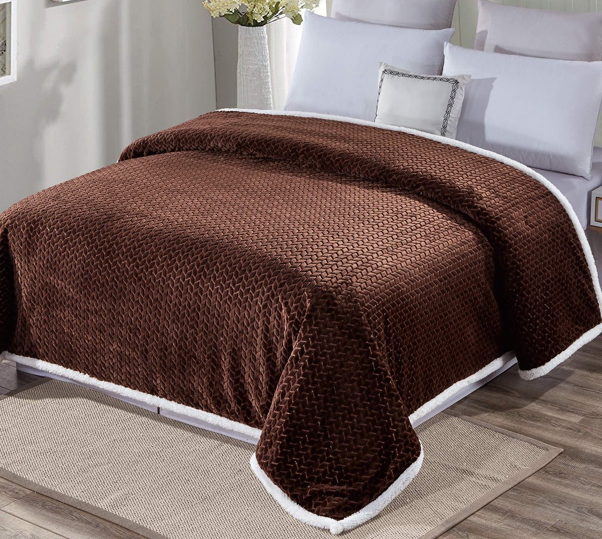 Faith, Hope, Love Home Décor Home Essentials Braided Sherpa Blanket
