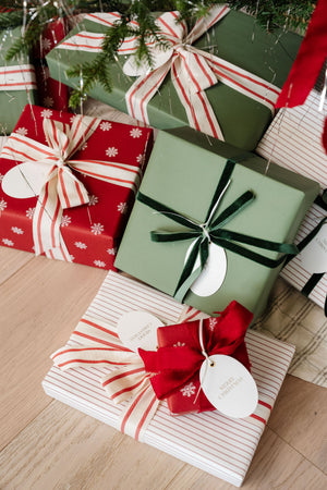 Snowflake Wrapping Kit with 3 Rolls Paper, 3 Ribbons & 25 Tags