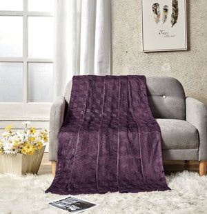 Ultra Plush by Decor&More Amrani Chevron Arrow Jacquard Microplush Blanket