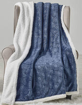 Bon iver collection extra soft bursting fireworks embossed microplush throw blanket with sherpa backing (50" x 60")