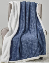 Decor&More Bon Iver Collection Extra Soft Bursting Fireworks Embossed Microplush Throw Blanket with Sherpa Backing (50" x 60")