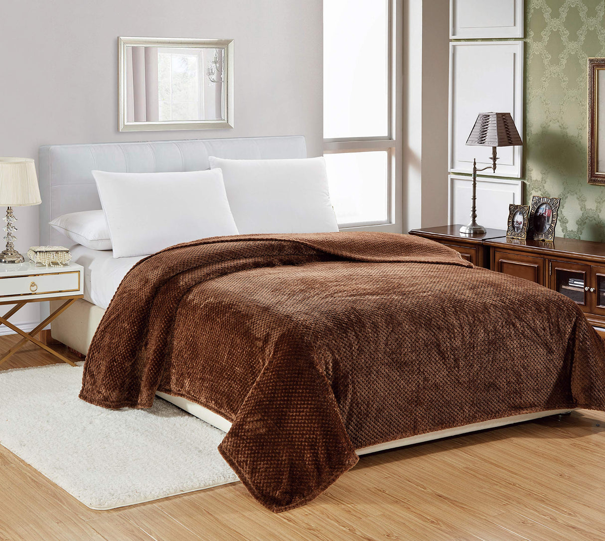 Decor&More Home Essentials Popcorn Textured Microplush Blanket