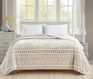 Faith, Hope, Love Home Decor Microplush Blanket Beige Aztec