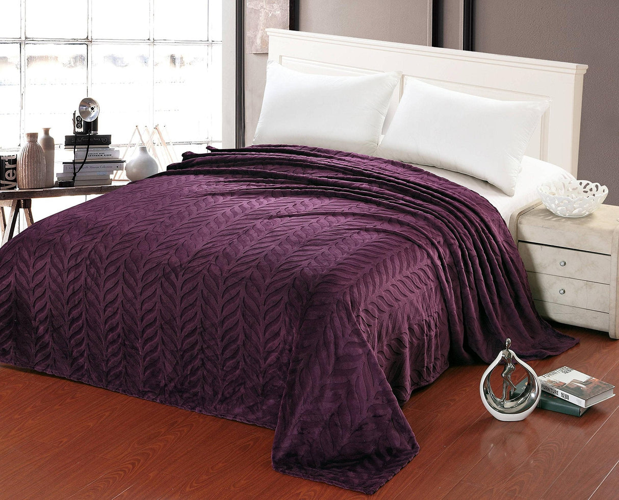 Faith, Hope, Love Home Decor Velvet Touch Microplush Leaf Etched Jacquard Blanket