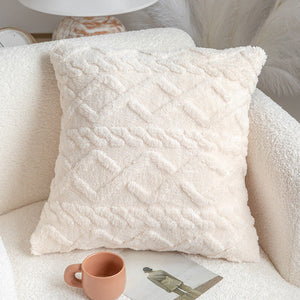 Throw pillow SUPER SOFT 3D  Geometric PATTERN Fur  Pack of 2 throw pillows WITH 450g insert 18"x18"