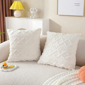 Throw pillow SUPER SOFT 3D  Geometric PATTERN Fur  Pack of 2 throw pillows WITH 450g insert 18"x18"