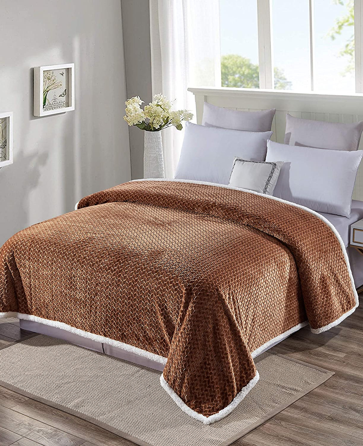 Home essentials braided sherpa blanket
