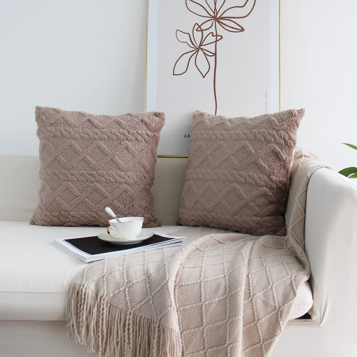 Pack of 2 Double sides throw pillow SUPER SOFT 3D FOLORAL PATTERN