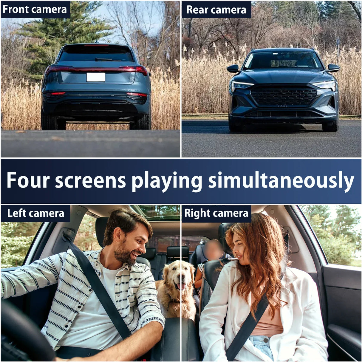 1080P Car DVR Dash Cam 4-Channel with Night Vision and G-Sensor