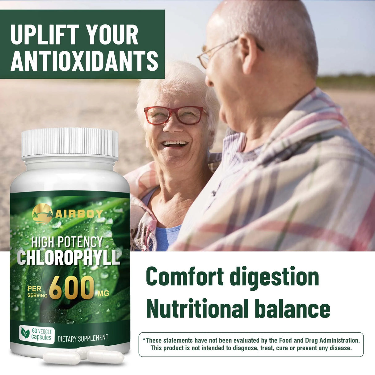 Chlorophyll Supplement 600mg - 60 Capsules