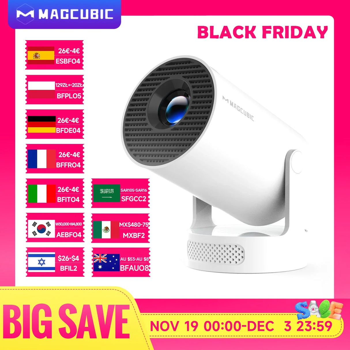 8K HD Portable Projector with WiFi6 BT5.0 Android Home Theater Outdoor Cinema