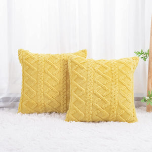 Throw pillow SUPER SOFT 3D  Geometric PATTERN Fur  Pack of 2 throw pillows WITH 450g insert 18"x18"
