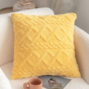 Throw pillow SUPER SOFT 3D  Geometric PATTERN Fur  Pack of 2 throw pillows WITH 450g insert 18"x18"