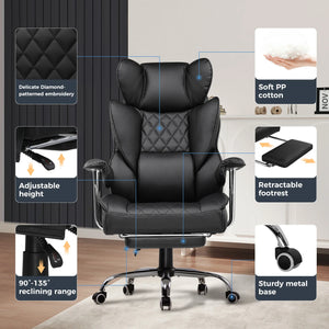 Big and Tall Gaming Chair Pocket Spring Lumbar Support Ergonomic Office Chair