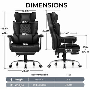Big and Tall Gaming Chair Pocket Spring Lumbar Support Ergonomic Office Chair