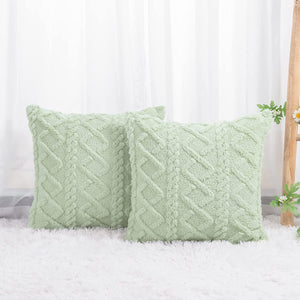 Throw pillow SUPER SOFT 3D  Geometric PATTERN Fur  Pack of 2 throw pillows WITH 450g insert 18"x18"