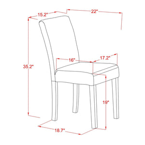 EAST WEST FURNITURE - CNAB7-77-47 - 7-Pc Dinette Room Set- 6 Dining Chairs and Rectangular Dining Table - Light Sable Linen Fabric Seat and High Chair Back (Distressed Jacobean Finish)