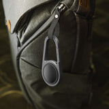 Carabiner AirTag Holder with Keychain - Ultra Durable Shockproof/Waterproof Case with Spring-Loaded Clip (Designed for Apple AirTag) (Aluminum)