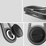 Carabiner AirTag Holder with Keychain - Ultra Durable Shockproof/Waterproof Case with Spring-Loaded Clip (Designed for Apple AirTag) (Aluminum)