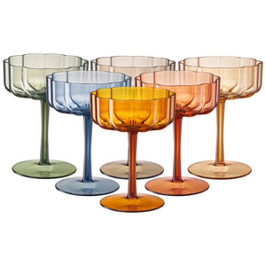 Eze Acrylic Champagne Coupe Cocktail Glassware, Set of 6