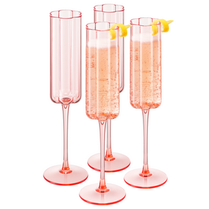 Tide Champagne Flute Glassware, Set of 4