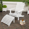 2-piece rustic acacia wood adirondack chair with detachable ottoman- 5 colors available