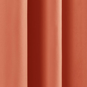 52 x 84 inch Solid Orange Apricot Thermal Blackout Curtain Panels - Set of 2