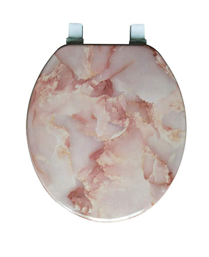 J&V Textiles Round Toilet Seat with Easy Clean & Change Hinge