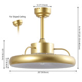 Loren 20" Modern 6-Speed Metal Dimmable Smart LED Ceiling Fan w/ App & Remote