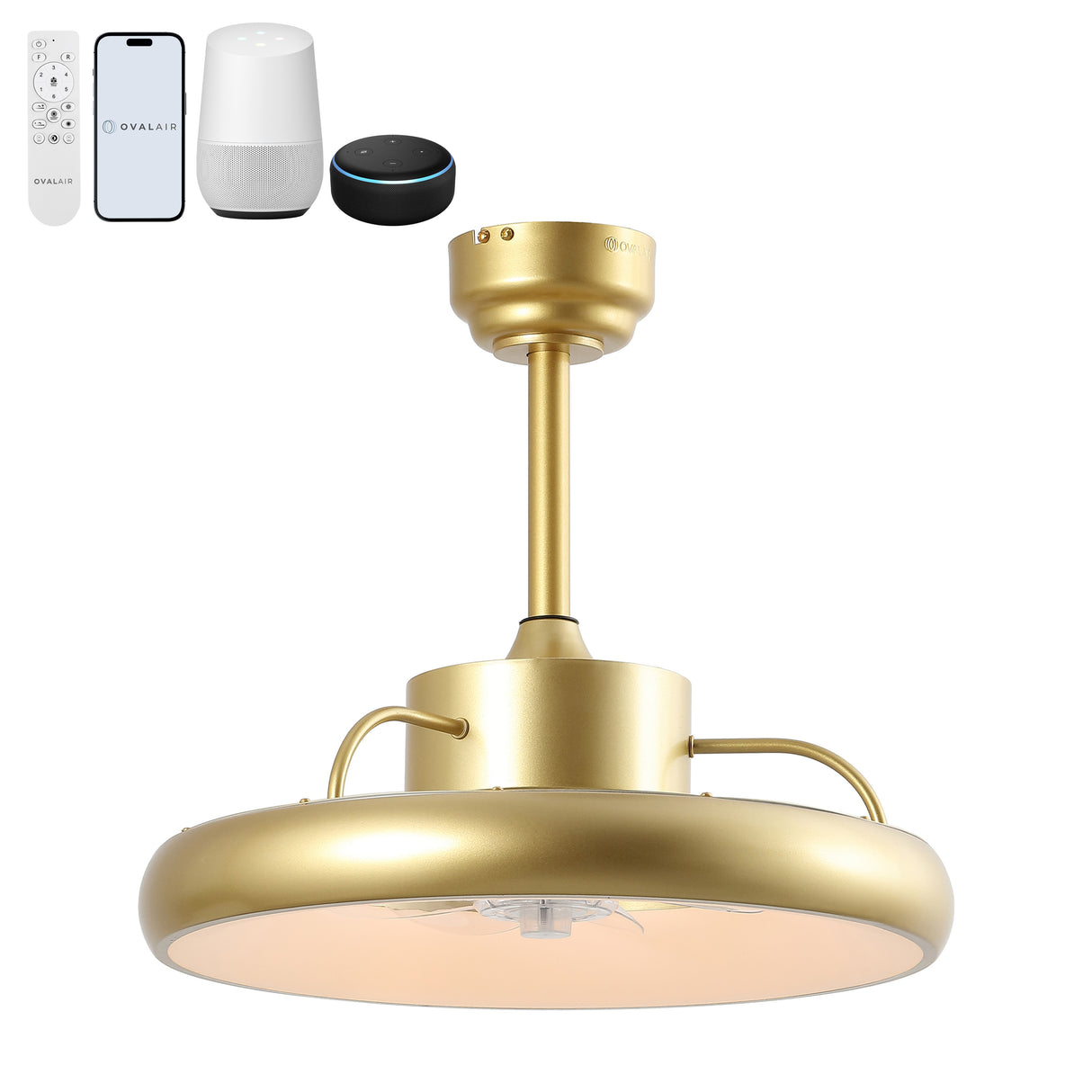 Loren 20" Modern 6-Speed Metal Dimmable Smart LED Ceiling Fan w/ App & Remote