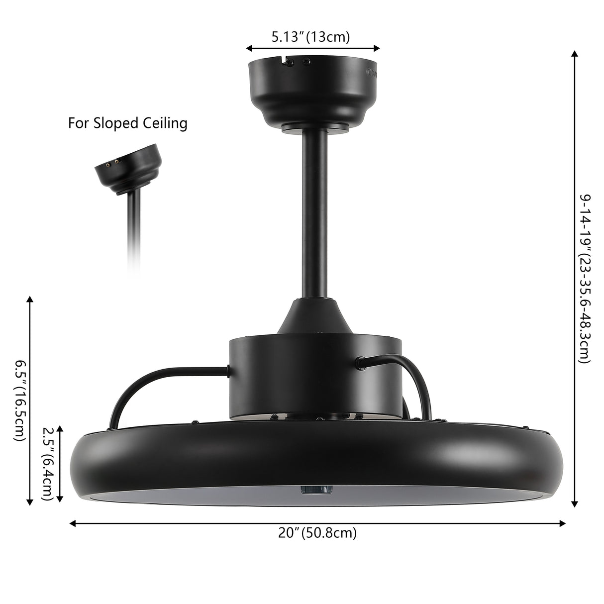 Loren 20" Modern 6-Speed Metal Dimmable Smart LED Ceiling Fan w/ App & Remote