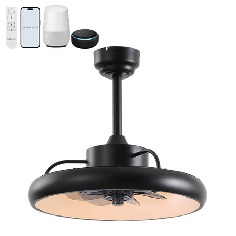 Loren 20" Modern 6-Speed Metal Dimmable Smart LED Ceiling Fan w/ App & Remote