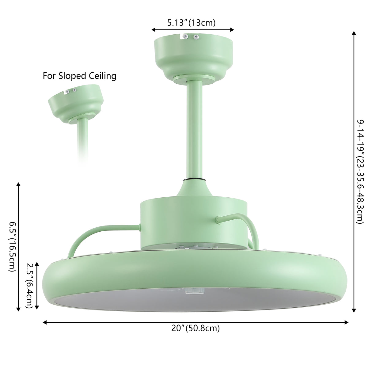 Loren 20" Modern 6-Speed Metal Dimmable Smart LED Ceiling Fan w/ App & Remote