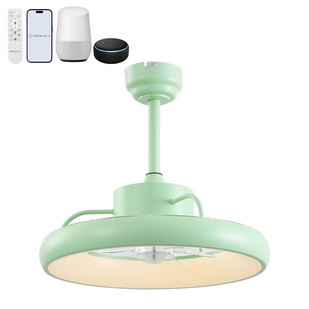 Loren 20" Modern 6-Speed Metal Dimmable Smart LED Ceiling Fan w/ App & Remote