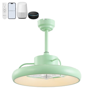 Loren 20" Modern 6-Speed Metal Dimmable Smart LED Ceiling Fan w/ App & Remote