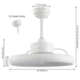 Loren 20" Modern 6-Speed Metal Dimmable Smart LED Ceiling Fan w/ App & Remote