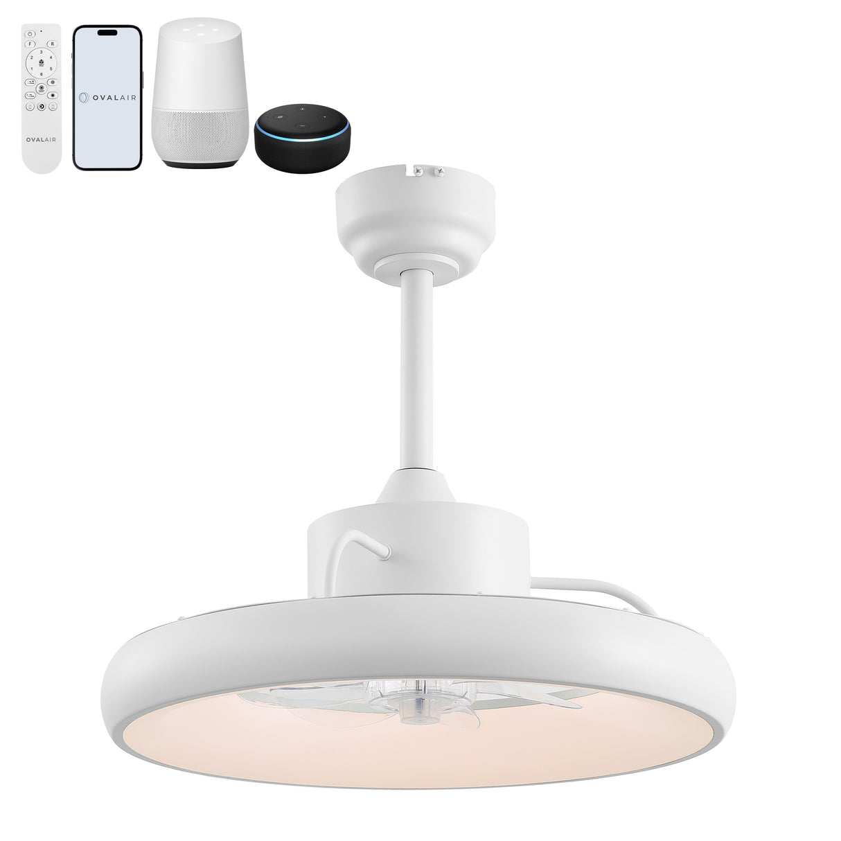 Loren 20" Modern 6-Speed Metal Dimmable Smart LED Ceiling Fan w/ App & Remote