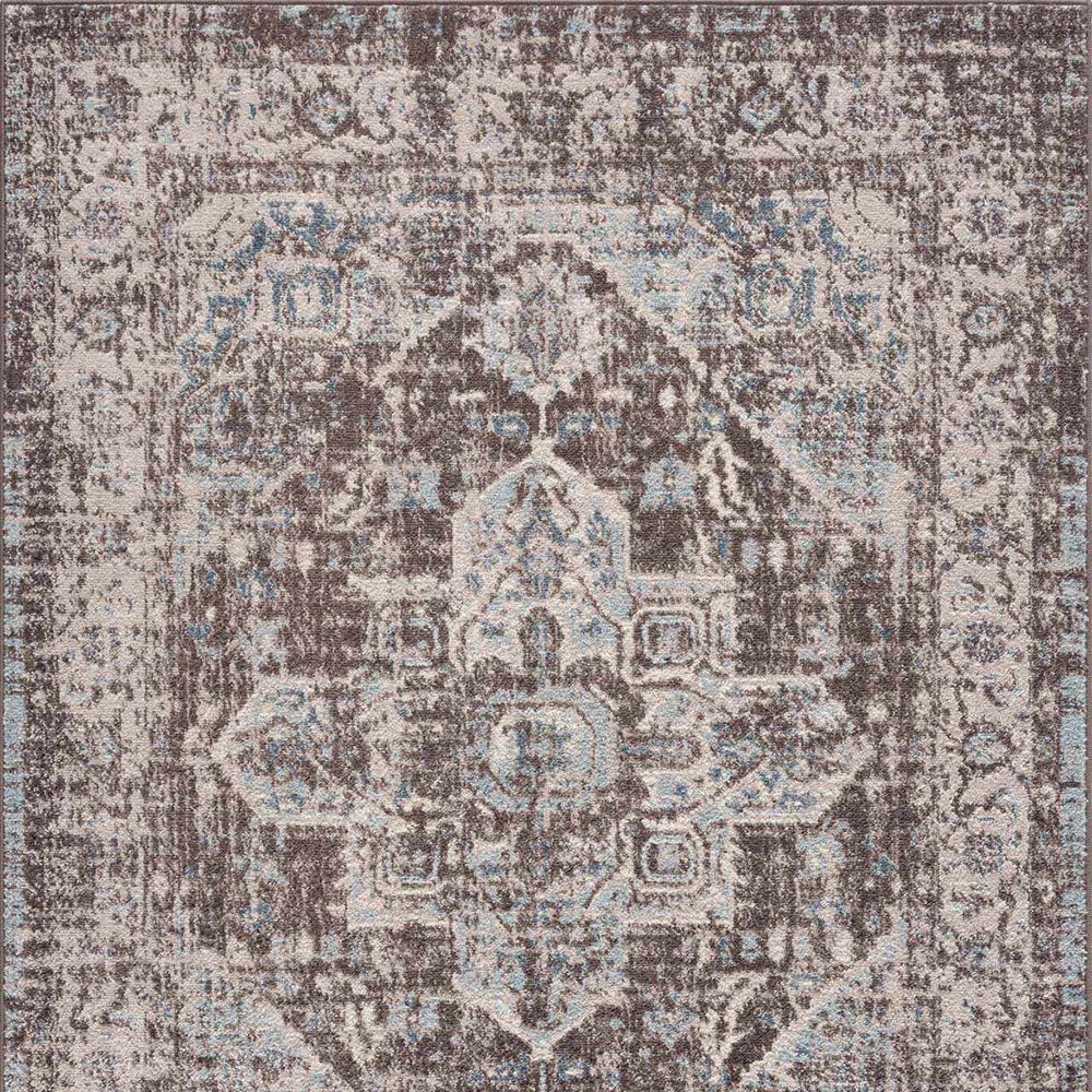 Peeta Dark Brown Medallion Area Rug